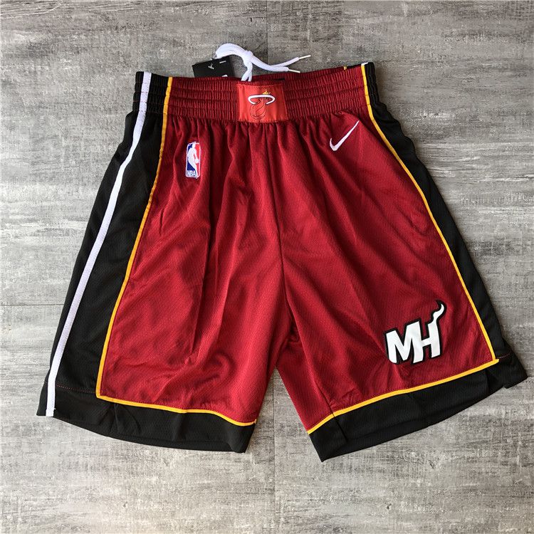 Men NBA Miami Heat Red Shorts 0416->miami heat->NBA Jersey